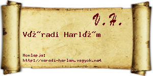 Váradi Harlám névjegykártya